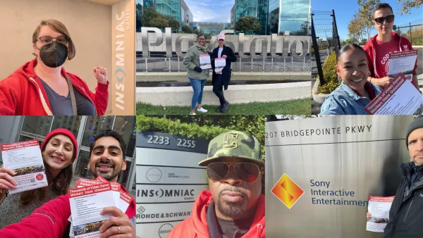 CWA members flyering at Sony studios across the country and in Canada.